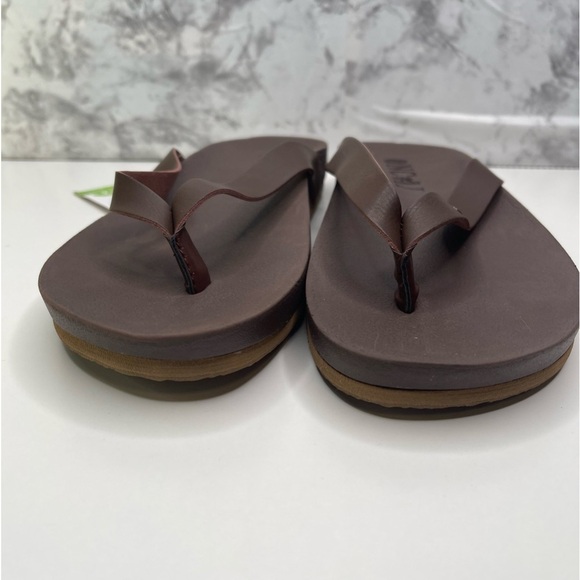 ONCAI Womens Flip Flops Comfortable Leather Strap Thong Sandal Brown Size 10 - Picture 3 of 11